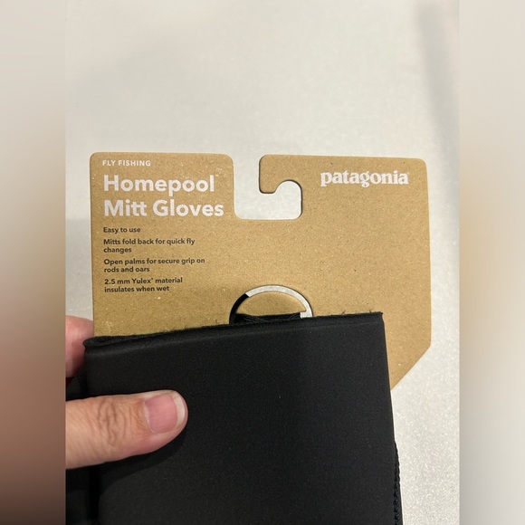 Patagonia Men's XL Homepool Mitt Gloves Black Open-Palm Cold Fishing NWT - Picture 3 of 8